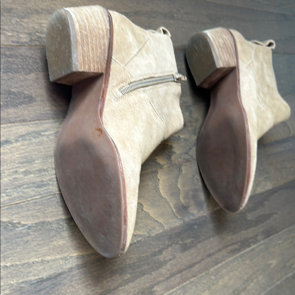 Women's Tan Suede Ankle Boots - Picture 7 of 8